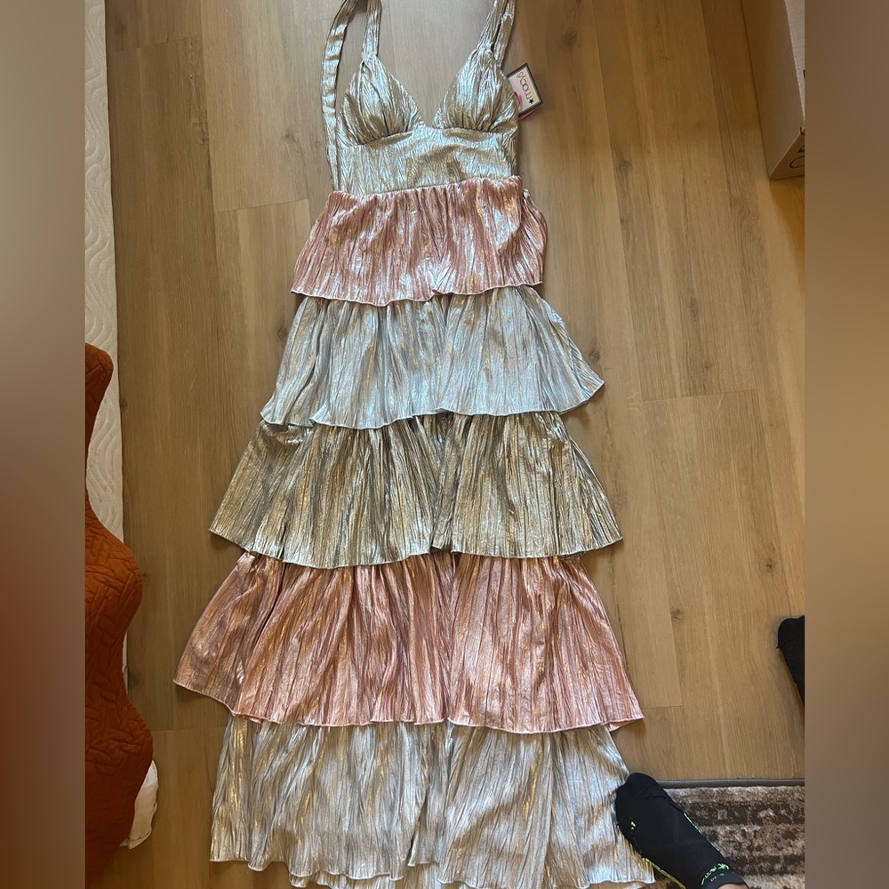 NWT Betsey Johnson Metallic Maxi Dress